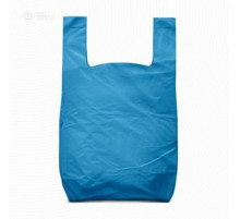 Пакет ПНД тип "майка" 240+120*400, 10 мкм, (уп/100шт) окр. синий, РБ