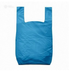 Пакет ПНД тип "майка" 240+120*400, 10 мкм, (уп/100шт) окр. синий, РБ