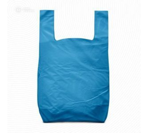 Пакет ПНД тип "майка" 240+120*400, 10 мкм, (уп/100шт) окр. синий, РБ