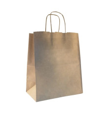 Пакет бумажный крафт 240*140*280 мм, 70 гр, плоская ручка, РБ