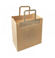 Пакет бумажный крафт 260*150*340 мм, 70 гр, пл. ручка, РБ