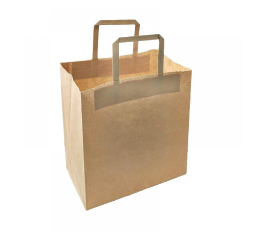 Пакет бумажный крафт 260*150*340 мм, 70 гр, пл. ручка, РБ