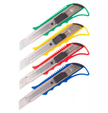 Нож 18мм усил. Office Space с фиксатором, металл. направляющие, кор. ассорти,  Китай