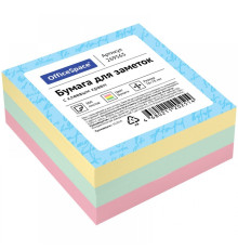 Блок 76*76 мм ассорти 3 цв.*100 л (300л) (зелёный, розовый, жёл). с липким слоем OfficeSpaceI, Китай