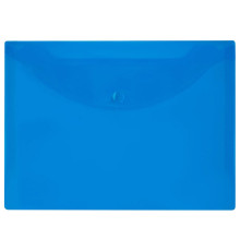 Папка конверт А5, на кнопке, синяя BRAUBERG, 150 мкм,( 240х175х0.36 мм),Китай
