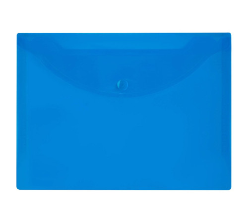 Папка конверт А5, на кнопке, синяя BRAUBERG, 150 мкм,( 240х175х0.36 мм),Китай
