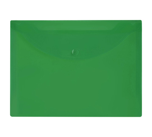 Папка конверт А5, на кнопке, зеленая, BRAUBERG, 150 мкм, (240х175х0.36 мм),Китай