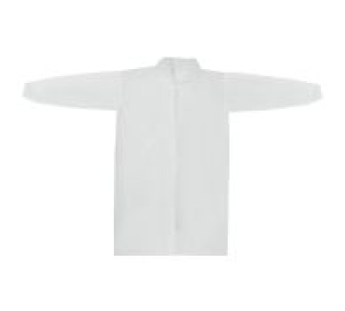 Халат одноразовый на кнопке белый 110 см, 20 г/м2(р-р XXXL), РФ