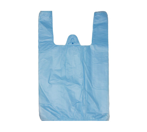 Пакет п/эт тип "майка" 300+160*550 мм, 0,016 мкм, 100шт/упак, ПНД, цв. синий,.,РБ