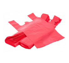 Пакет п/эт тип "майка" 300+160*550 мм, 0,016 мкм, 100шт/упак, ПНД, цв. красный,.,РБ