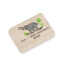 Резинка стирательная 26*18,5мм  KOH_I_NOOR 300/80 "Слон" прямоуг, белая, карт.дисплей. Россия