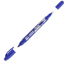 Маркер перманентный двухсторонний Luxor "150", 0,7/1мм, синий, Индия