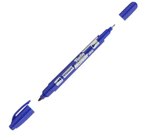 Маркер перманентный двухсторонний Luxor "150", 0,7/1мм, синий, Индия