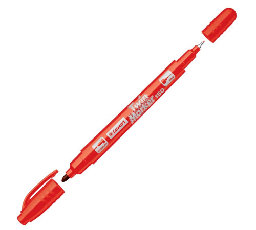 Маркер перманентный двухсторонний Красный  Luxor "150" 0,7/1мм, Индия