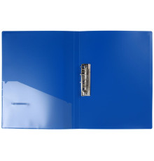 Папка пластиковая с боковым зажимом и карманом А4, 17мм, 0,7 мм, синяя Economix, Украина