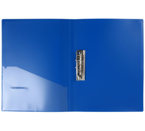 Папка пластиковая с боковым зажимом и карманом А4, 17мм, 0,7 мм, синяя Economix, Украина