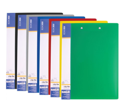 Папка с 2-мя прижимами пластик А4, ассорти , Economix, Украина