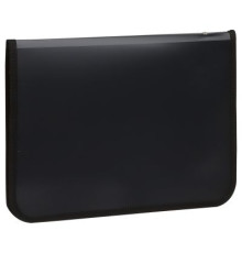 Папка на молнии СТАММ А4, 500мкм, пластик, молния вокруг, цвет-черный, РФ