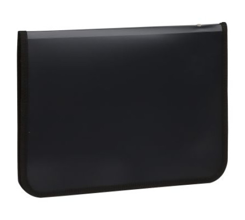 Папка на молнии СТАММ А4, 500мкм, пластик, молния вокруг, цвет-черный, РФ