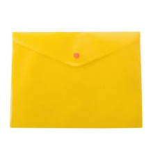 Папка-конверт В5 пластиковая на кнопке Economix, толщина пластика 0,18 мм, желт. Укр