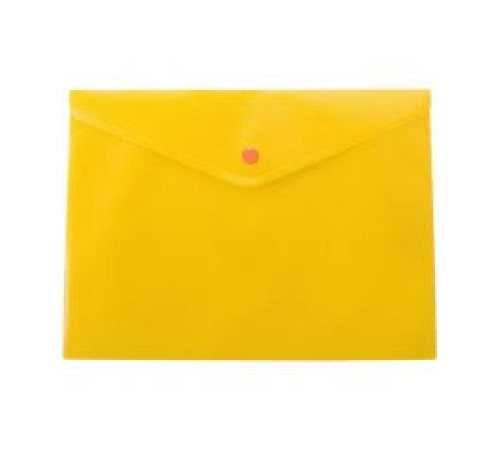 Папка-конверт В5 пластиковая на кнопке Economix, толщина пластика 0,18 мм, желт. Укр