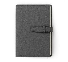 Ежедневник  А4 недатир. 120л  250*175мл, Deli, серый, с хлястиком, Китай