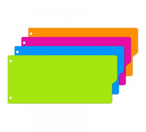 Разделители листов Attache Selection, цветные полоски, пластик (240х105мм) 12л, РФ