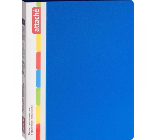 Папка с пружинным скоросшивателем Attache, А4, 17мм, 700мкм, синяя, Россия