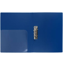 Папка пластиковая с боковым зажимом и карманом А4, 17мм, 0,7 мм, синяя Attache, РФ