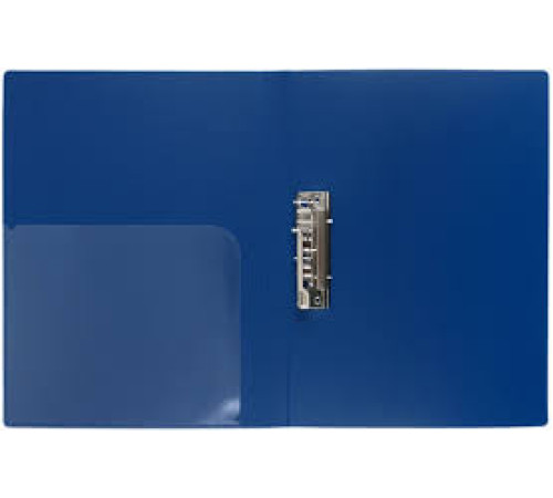 Папка пластиковая с боковым зажимом и карманом А4, 17мм, 0,7 мм, синяя Attache, РФ