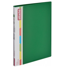 Папка пластиковая с боковым зажимом и карманом А4, 17мм, 0,7 мм, зеленая  Attache, РФ