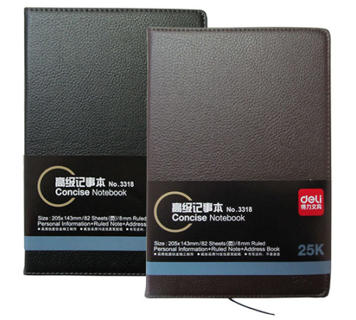 Ежедневник  А5 недатир., 80л., Deli, черный, Китай