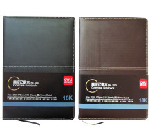 Ежедневник  А4 недатир. 114л  250*175мл, Deli, кож.зам.,чер/кор, Китай