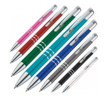 Ручка шарик/автомат Ascot Easy Gifts 0,7 черный/серебрист корпус (мелалл), стержень синий, Китай