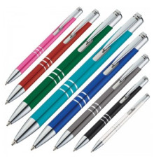 Ручка шарик/автомат "Ascot" Easy Gifts 0,7м  синий/серебрист корпус (мелалл), стержень синий, Китай