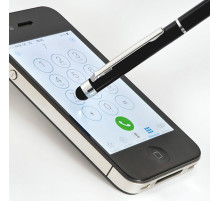 Ручка шарик/автомат "New Orleans" EASY GIFTS со стилусом,кор. черный/серебрист 0,7. синий, Китай