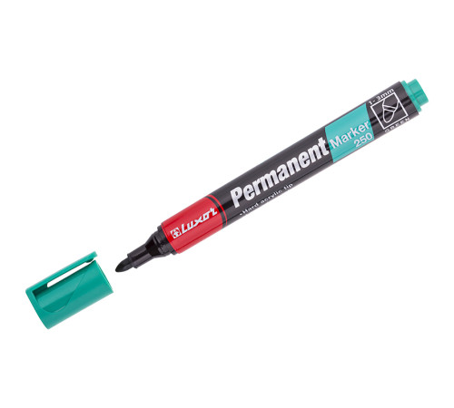 Маркер перманентный  Зеленый  Luxor "250" 1-3мм, Индия