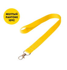 Тесьма с карабином для беджа желтый цвет, КИТАЙ