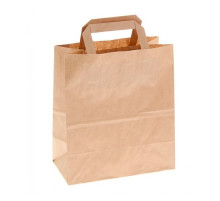 Пакет бумажный крафт 350*150*450 мм, 80 гр, плоская ручка, РБ