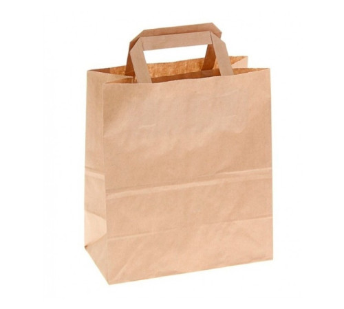 Пакет бумажный крафт 350*150*450 мм, 80 гр, плоская ручка, РБ
