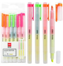 Набор маркеров текстовыделителей двусторонних Think, 6 шт, 1-3мм Deli, Китай