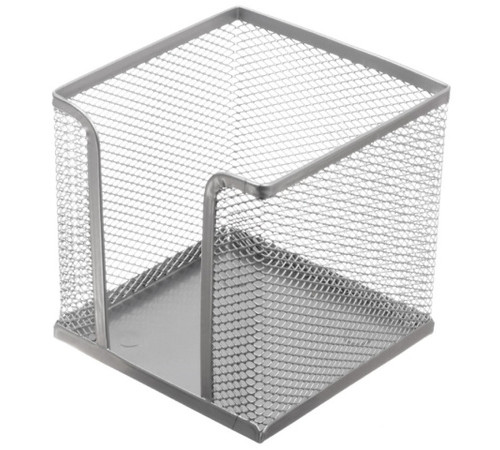 Бокс 100*100*100 мм металл под бумагу для заметок Optima, серебристый.Укр