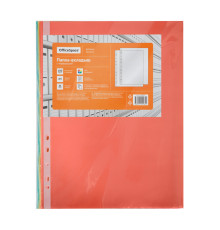 Файлы (папка-вкладыш) А4 матовые с перфорацией ЦВЕТНЫЕ 35мкм, OfficeSpace, 100шт/уп, РФ