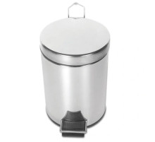 Корзина металлическая  д/бумаг, 12 л, с педалью, хром, Турция