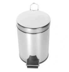 Корзина металлическая  д/бумаг, 12 л, с педалью, хром, Турция