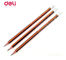 Карандаш ч/г НВ с ластиком Дели треугольный корпус черный./оранж., Китай