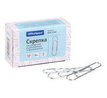 Скрепки 50мм OfficeSpace, 50шт, гофрированные, карт. упак., Россия