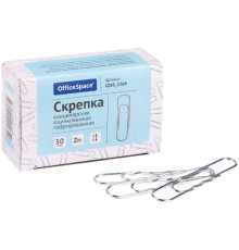 Скрепки 50мм OfficeSpace, 50шт, гофрированные, карт. упак., Россия