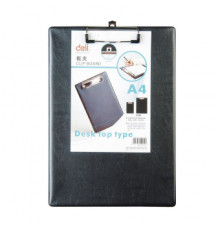 Доска-планшет DELI с верхним приж. А4 ПВХ/картон черный, Китай