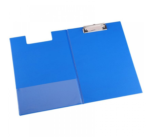А4 Папка-планшет DELI с верхним приж и крышкой, карман внутри А4 ПВХ синий, шир 2,5мм, 0,9мм, Китай